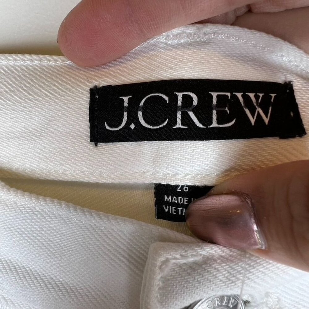 J.Crew White High-Rise Denim Maxi Skirt Frayed Hem Size 26 100% Cotton NWT - Picture 3 of 10